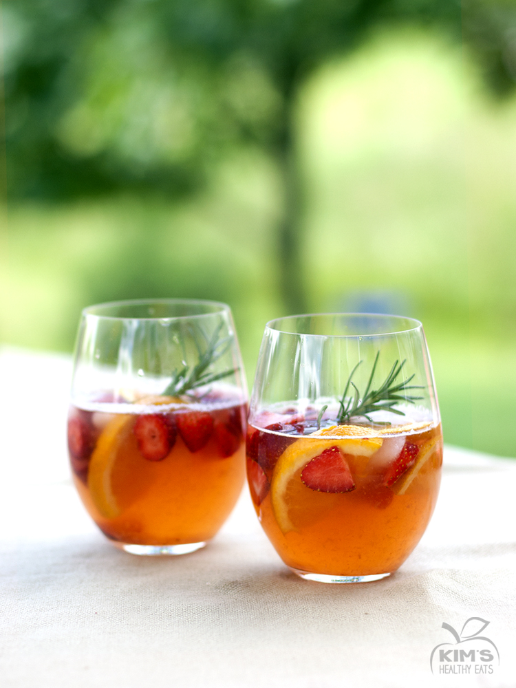 Summer Strawberry Rosemary Sangria | Kim&amp;#39;s Healthy Eats