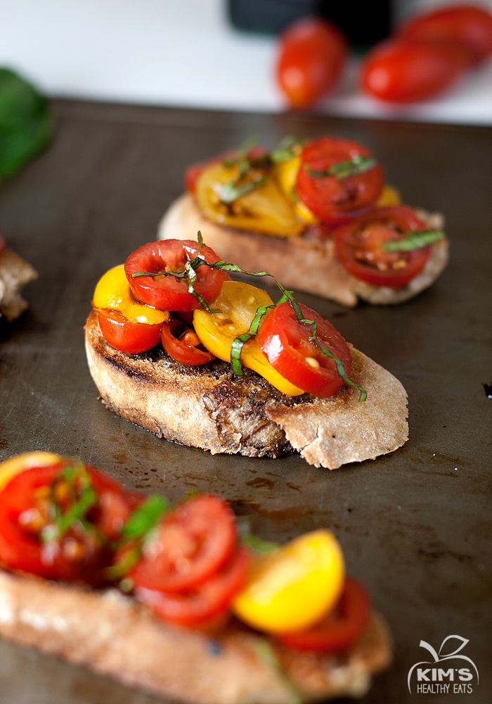 Bruschetta on a Grilled Baguette | Kim&amp;#39;s Healthy Eats